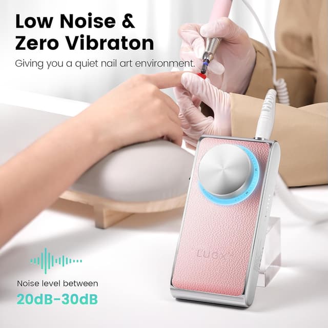 Detalle 2 de L'UGX Professional Cordless Nail Drill (30000RPM) – Rechargeable Electric E-File Kit for Acrylic & Gel