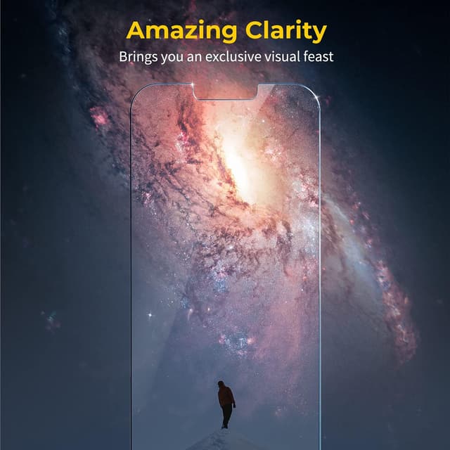 Detalle 2 de UNBREAKcable Pellicola protettiva in vetro 9H per iPhone 13/13 Pro e iPhone 14 (3 pezzi) con telaio di allineamento