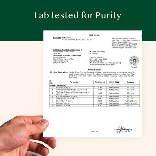 Detalle 2 de VAHDAM Té Matcha Verde en Polvo 🌿 100g, Para Postres y Batidos