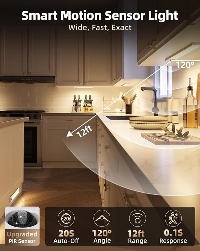 Thumbnail 4 de EZVALO Under Cabinet Motion Sensor Lights 3 🔦