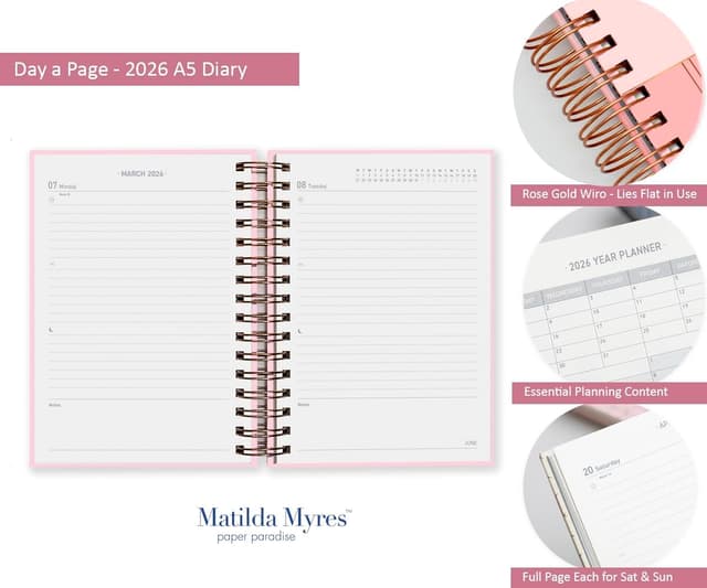 Detalle 1 de Matilda Myres 2026 A5 Day a Page Diary