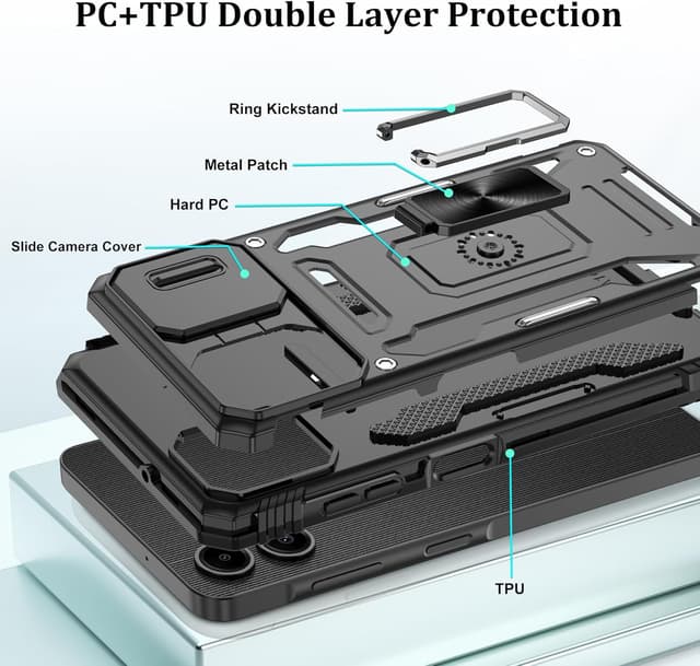 Thumbnail 5 de Jshru Samsung Galaxy A06 shockproof case with ring stand