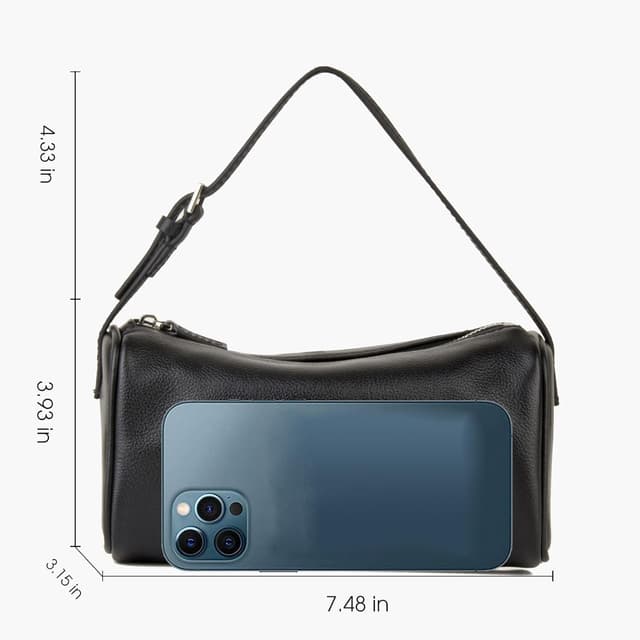 Detalle de DONNAIN Umhängetasche Damen aus Vollnarbenleder – kleine Crossbody Bag mit verstellbarem Riemen