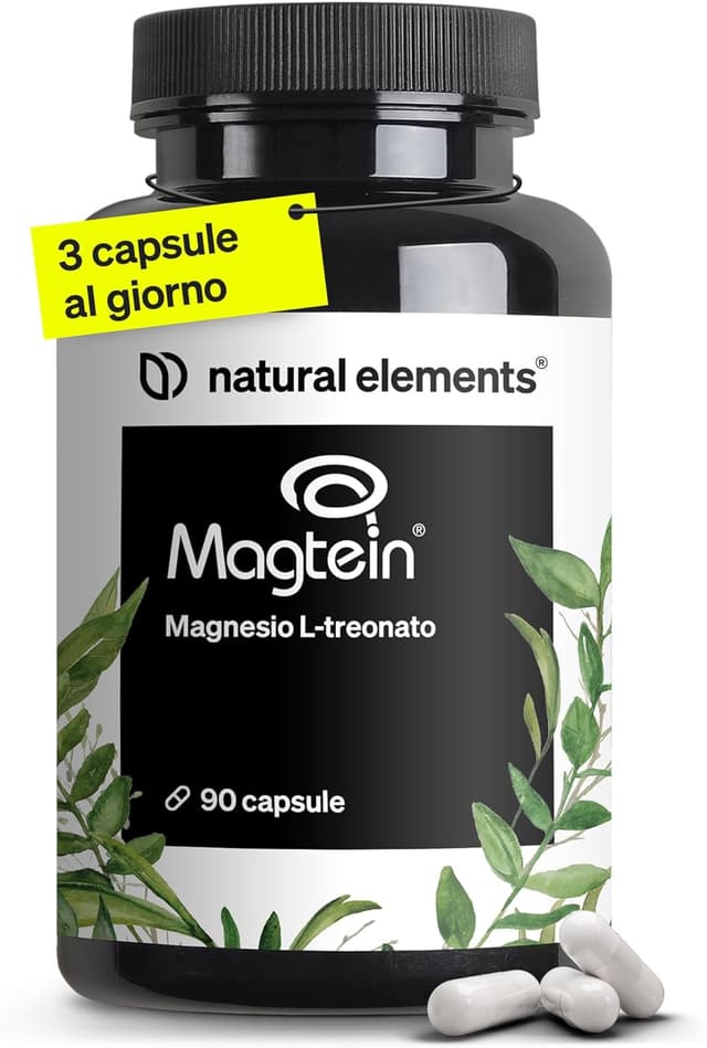 Detalle de natural elements Magnesio L-Treonato (Magtein) 150 mg per dose giornaliera – 90 capsule vegane