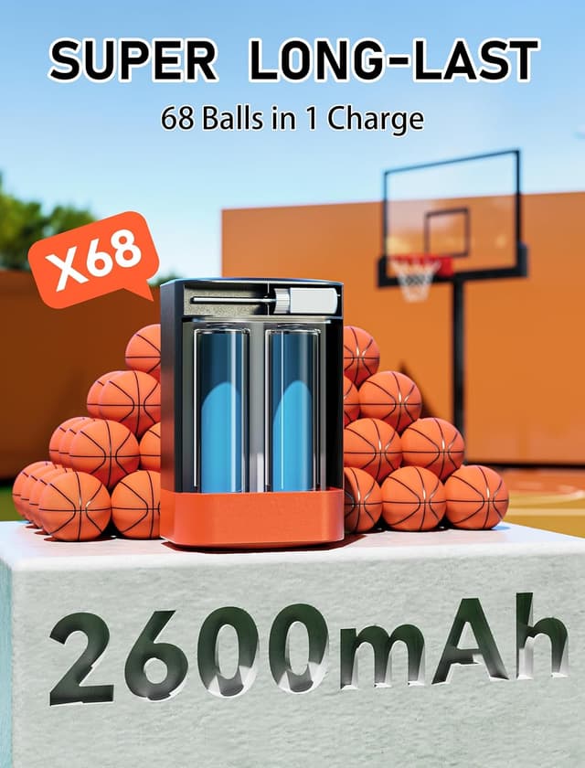 Detalle 2 de NOVKIT Electric Ball Pump (2–17 PSI) with Precise Gauge, Rechargeable 2600 mAh for Basketball, Soccer & Football