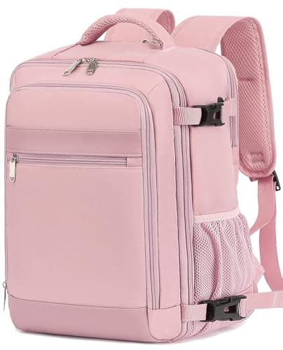 Detalle de KLOSTAIN Mochila de viaje cabina 40x20x25 (20L) para avión y portátil de 14” rosa