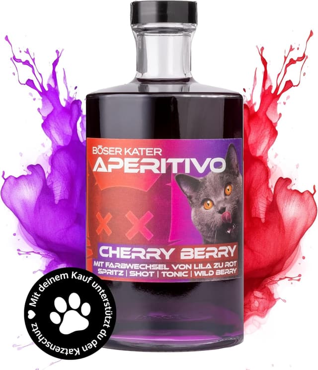 Detalle 2 de BÖSER KATER Lemon & Lime Aperitivo Geschenkset mit 2 Gläsern (0,5 l, 15% Vol.)