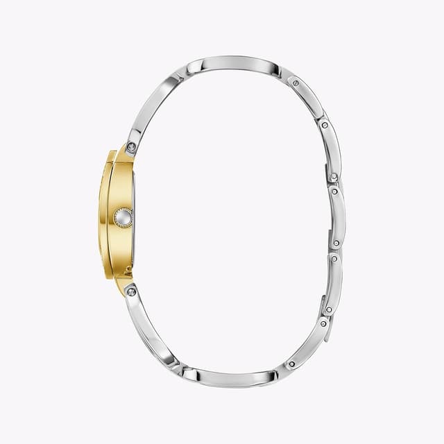 Detalle de GUESS Women Analogue Watch Gia – klassische Analoguhr mit mehrfarbigem Edelstahlband