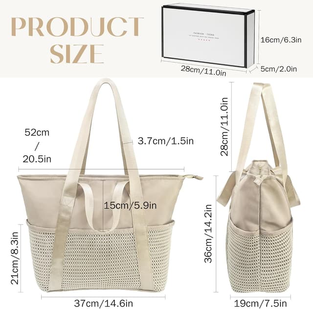 Detalle 2 de beifon Strandtasche XXL 37x36x19 cm