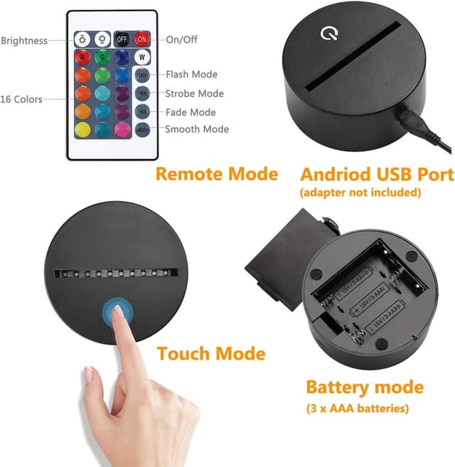 Thumbnail 6 de Lightzz 3D Gamepad Nachtlicht mit Fernbedienung und Touch für 16 Farbwechsel