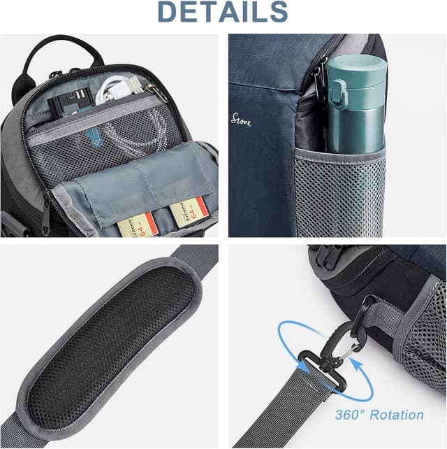 Detalle de S-ZONE sac étanche pour appareil photo DSLR/SLR avec poches et housse anti-intempéries
