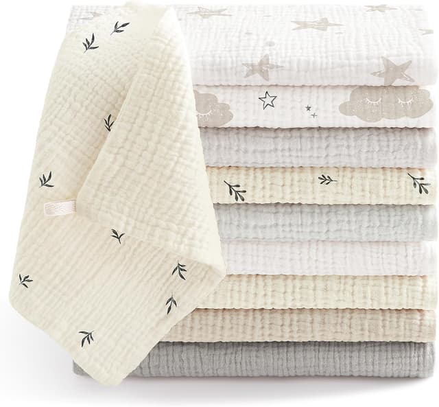 Detalle de Bearmoss 25 x 25cm Muslin Burp Cloths