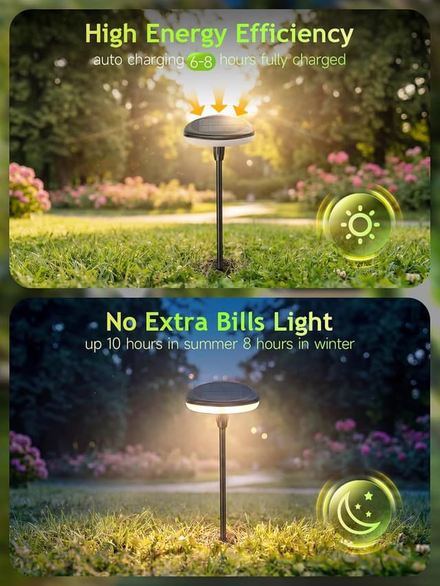 Detalle de Togaga Lampe Solaire Extérieur Lardin 4 pièces à LED blanc chaud (IP65) — hauteur réglable