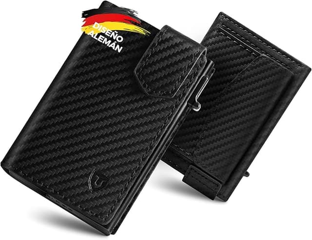 Detalle de LORZOR Cartera Hombre RFID con Monedero y Capacidad 10💳