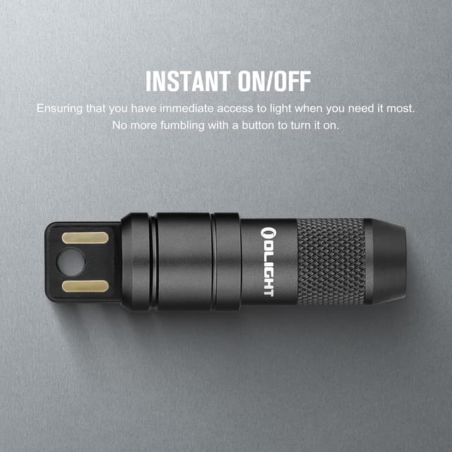 Detalle de Olight iMini 2 keychain torch (50 lumens) – rechargeable mini EDC with magnetic base