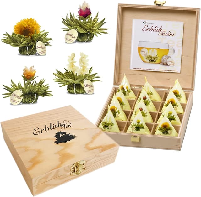 Imagen de Creano Flores de Té en Caja de Madera 🎁 12 Variedades en OfertitasTOP