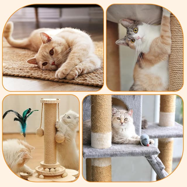 Thumbnail 6 de 100 m Sisalseil für Kratzbaum (6 mm / 8 mm), Natur Sisal & Juteseil – Ersatzkordel