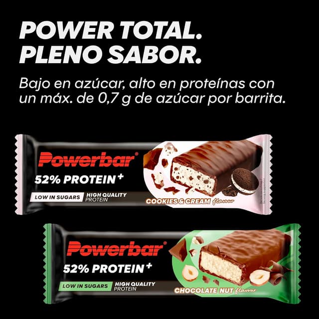 Detalle 1 de PowerBar Protein Plus 52% Chocolate Nut 🌰 Pack 20x50g