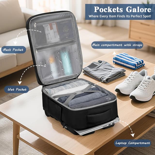 Thumbnail 3 de ETRONIK Ryanair Cabin Bag 40x30x20 25L Black