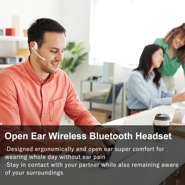 Detalle de Giveet Bluetooth 5.3 Open-Ear Headset with Detachable Microphone (up to 12 hrs)