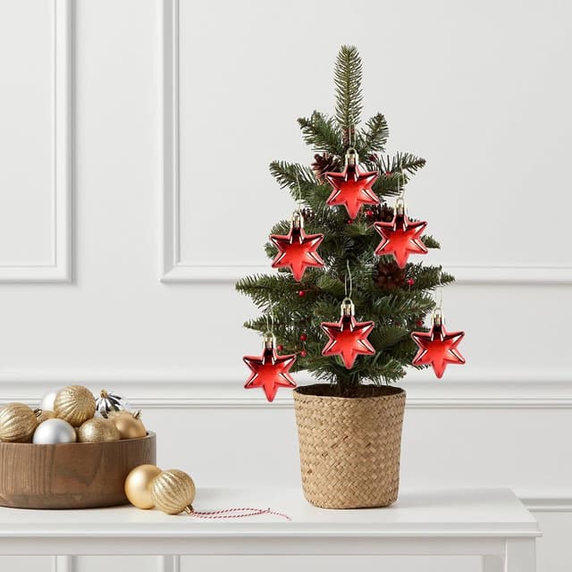 Thumbnail 3 de Weihnachtsbaumschmuck Sternanhänger 12er Set Rot