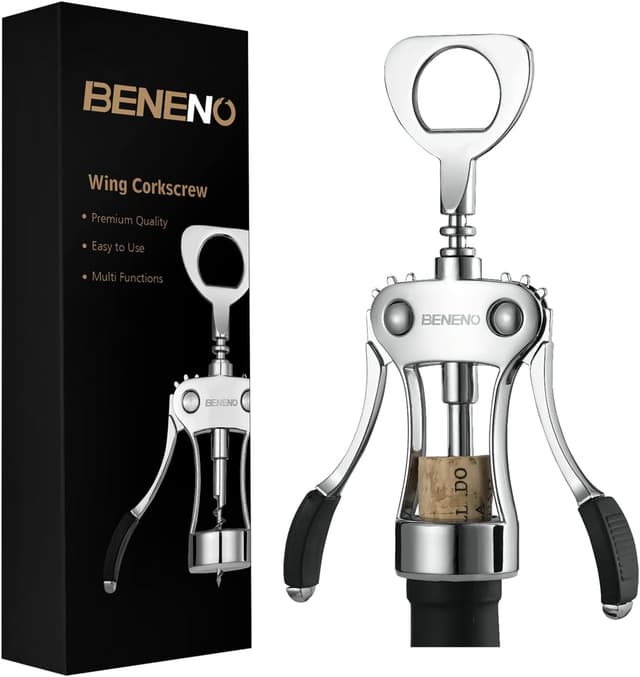 Detalle de Beneno Zinc Alloy Wing Corkscrew Bottle Opener (Silver)