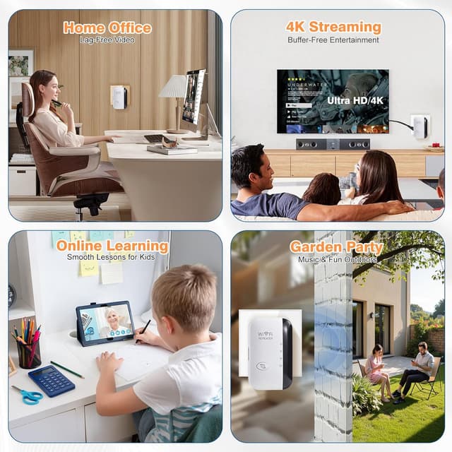 Detalle 2 de WiFi Extender Booster WiFi signal 3000 Sq.Ft