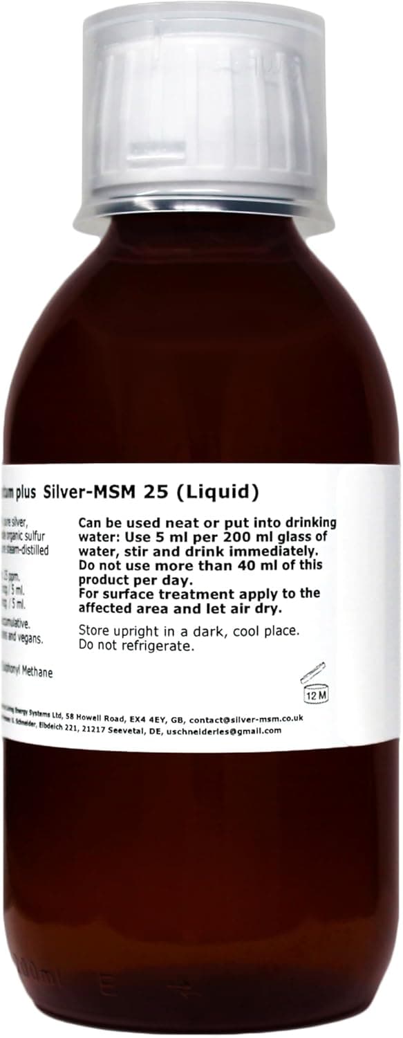 Detalle 2 de argentum plus Silber-MSM 25 (flüssig) – 200 ml