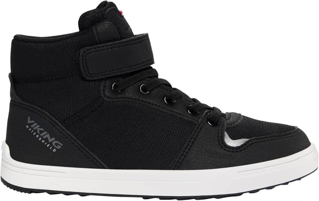 Detalle de Viking Kinder Gabriel Mid WP 1V Sneaker – wasserdicht, mit Klett und elastischem Schnürsystem