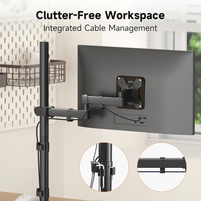 Thumbnail 6 de Bracwiser MD7821 Monitorarm mit stufenlos einstellbarer Stehhöhe (800 mm) für 13–32" Bildschirme, VESA 75/100