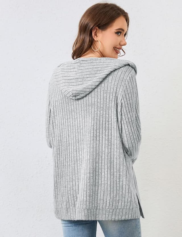 Detalle 2 de Flikity women’s zip-up cardigan hoodie with large pockets (M–XXL)