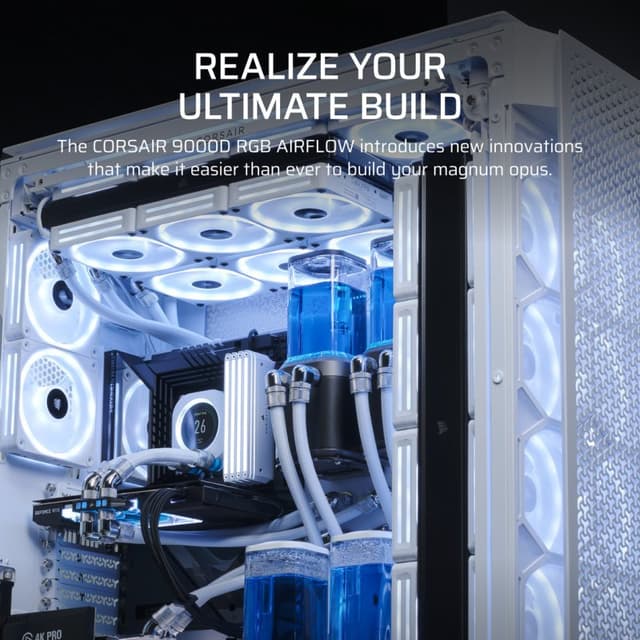 Detalle 2 de Corsair iCUE LINK 9000D RGB AIRFLOW Torre Full ATX blanca 🖥