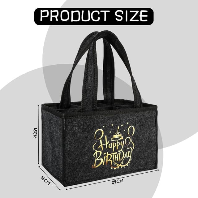 Detalle de Ani cy Männerhandtasche Bier als witziges Geburtstagsgeschenk mit „HAPPY BIRTHDAY“ (Filz-Flaschentasche)