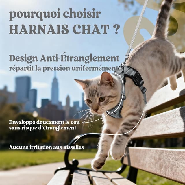 Detalle de rabbitgoo Harnais Chat XS rĂ©glable 34,3 cm đŸ