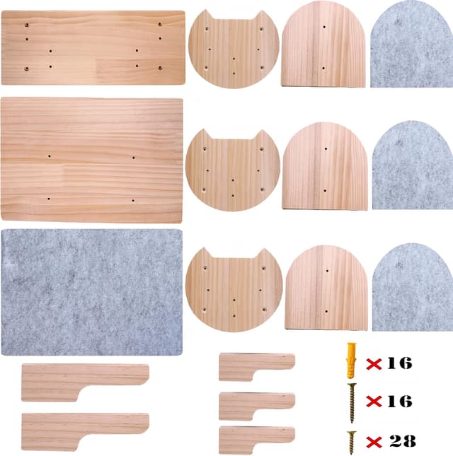 Thumbnail 5 de Cat Wall Shelves set cat shelves 40x20cm Hammock