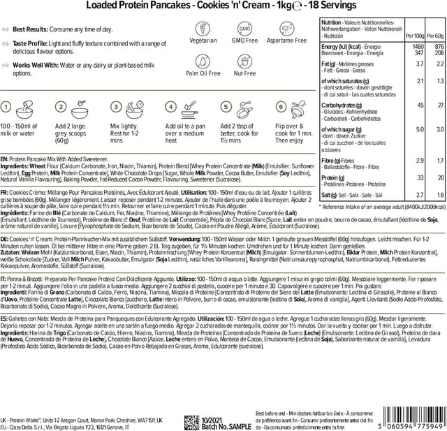 Thumbnail 4 de THE PROTEIN WORKS Loaded Tortitas Proteicas Cookies 'n' Cream 🍪 1kg