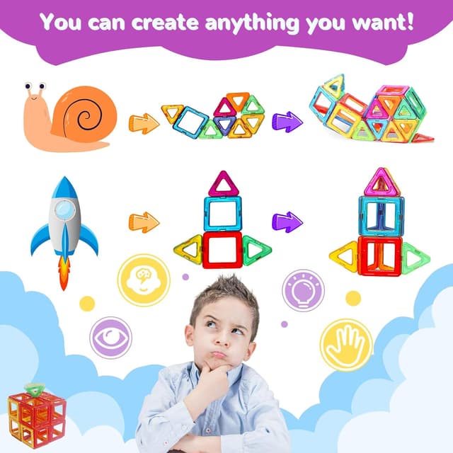 Detalle de Kittery Bloques Magnéticos Educativos para Niños y Niñas 🧱