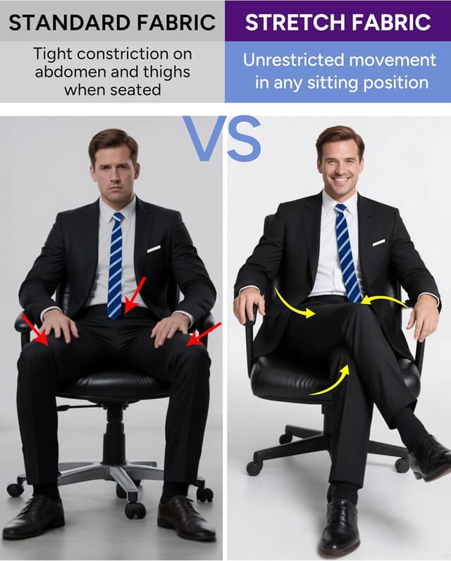 Thumbnail 3 de RainbowDate Mens Stretch Slim Fit Suit 3-Piece 👔