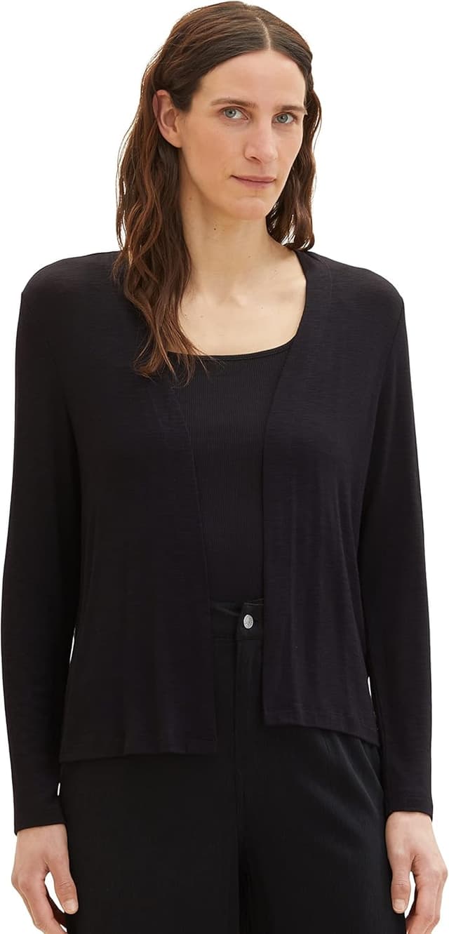 Detalle de Tom Tailor 1036778 cardigan estivo basic da donna a maniche lunghe