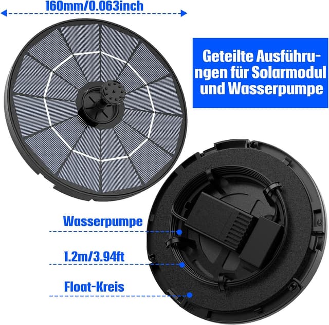 Thumbnail 1 de AISITIN Solar Springbrunnen 3,5W 🌊