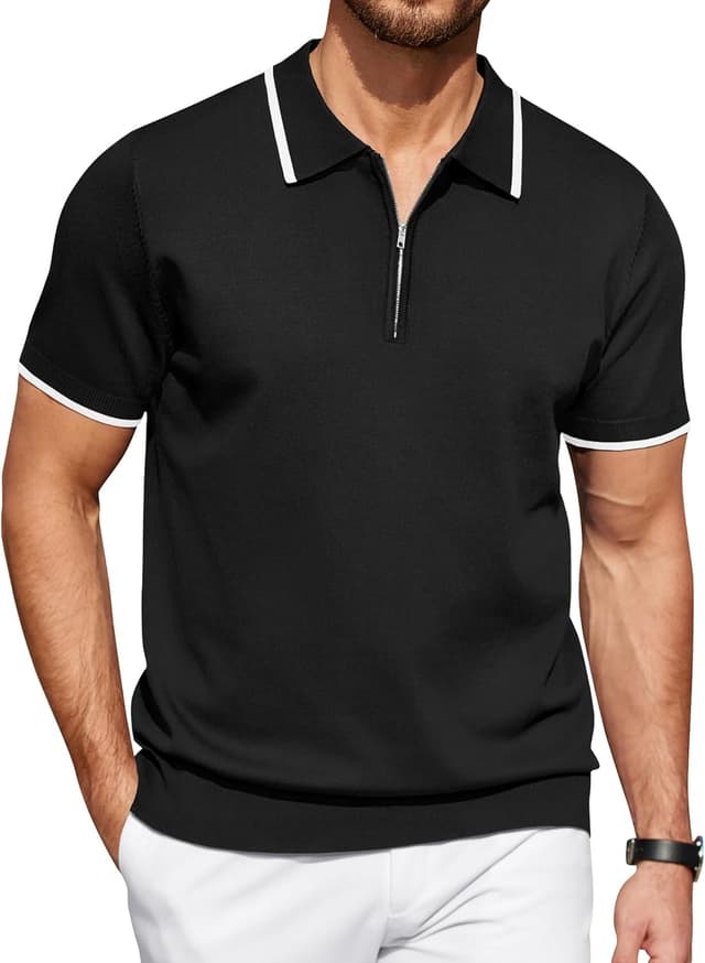 Detalle de Polo tricoté homme Coofandy Ztj008973 Classique, viscose respirante
