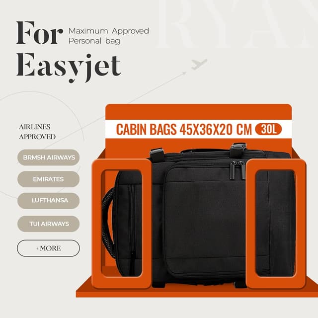 Detalle 2 de ZHXX Ryanair cabin bag 40x30x20 underseat