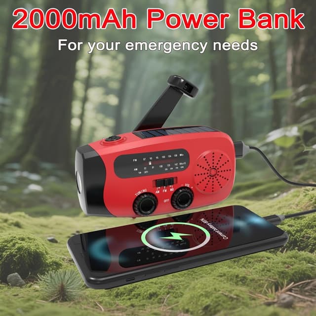 Thumbnail 4 de Radio Solare a Carica Manuale 2000 mAh