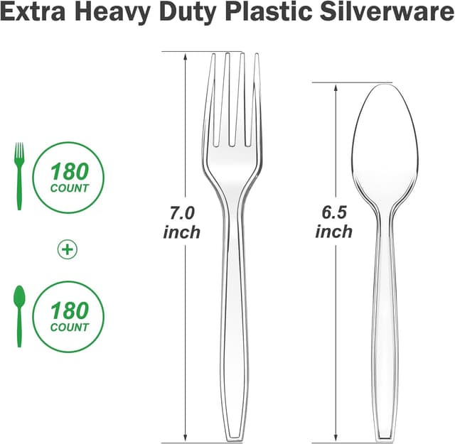 Detalle 2 de Dealusy 360 Count Extra Heavy Duty 360-piece cutlery 🍴