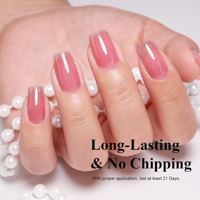 Detalle de Imtiti Jelly Pink Gel-Nagellack (UV/LED, 10 ml) – langanhaltend ablösbar, rosa Gel-Look für Salon oder Zuhause