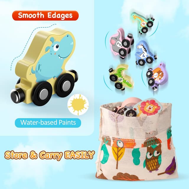 Thumbnail 4 de Zeoddler 11 Magnetic Wooden Train Set