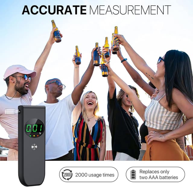 Detalle 2 de COCOCKA Breathalysers alcohol tester LCD