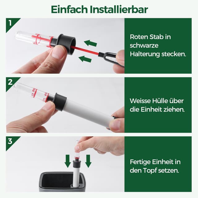 Thumbnail 6 de T4u 3er-Set eckige Selbstbewässerungstopfe (12,5 cm) mit Wasserstandsanzeige in Grau