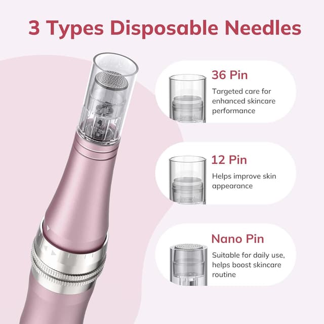 Detalle de PELCAS Derma Pen Mikroneedling Pen mit 12 Köpfen