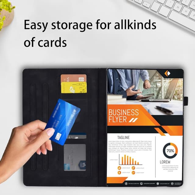 Detalle de Vkooer Schutzhülle für Lenovo Tab P11 (2. Gen) / Pad Plus 2023 (11,5 Zoll) mit Stifthalter – PU-Leder Flip Case, Schwarz